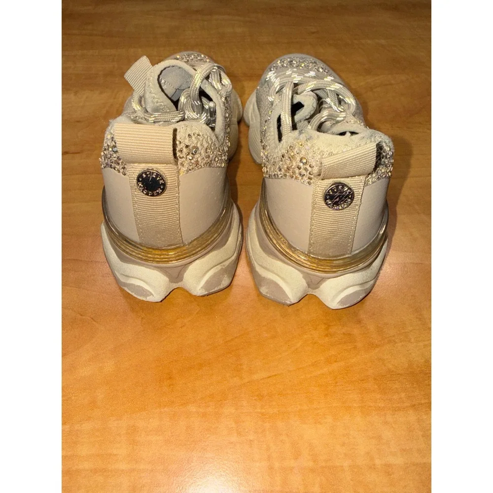 Steve Madden Kids Maxima Rhinestone Chunky Sneakers Tan Gold Size 1 Kids
